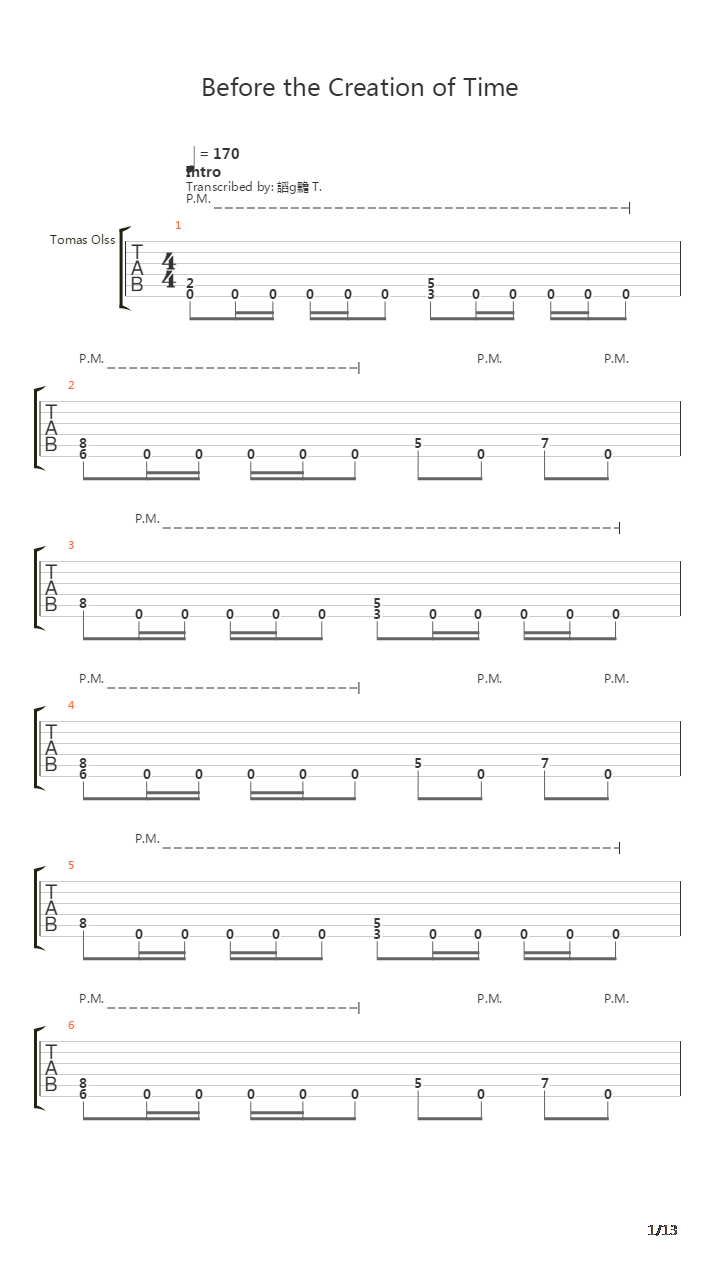 Before The Creation Of Time吉他谱