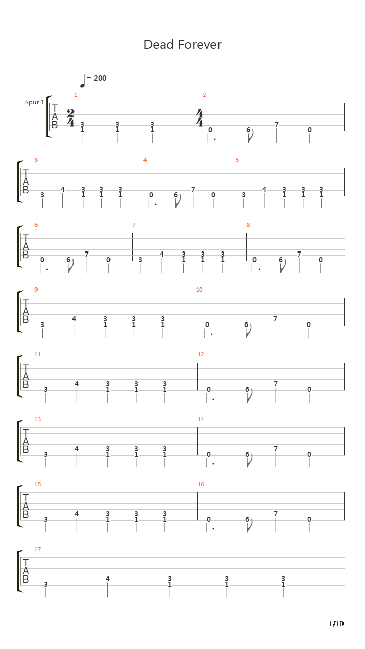 Dead Forever吉他谱