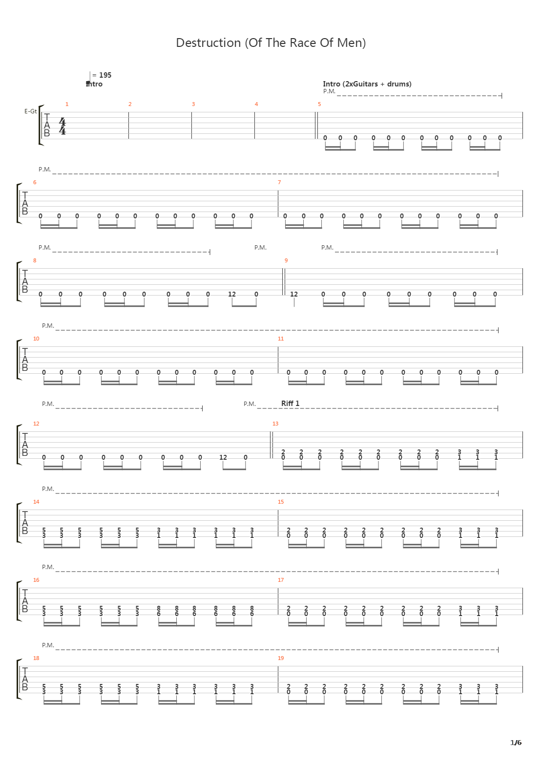 Destruction Of The Race Of Men吉他谱