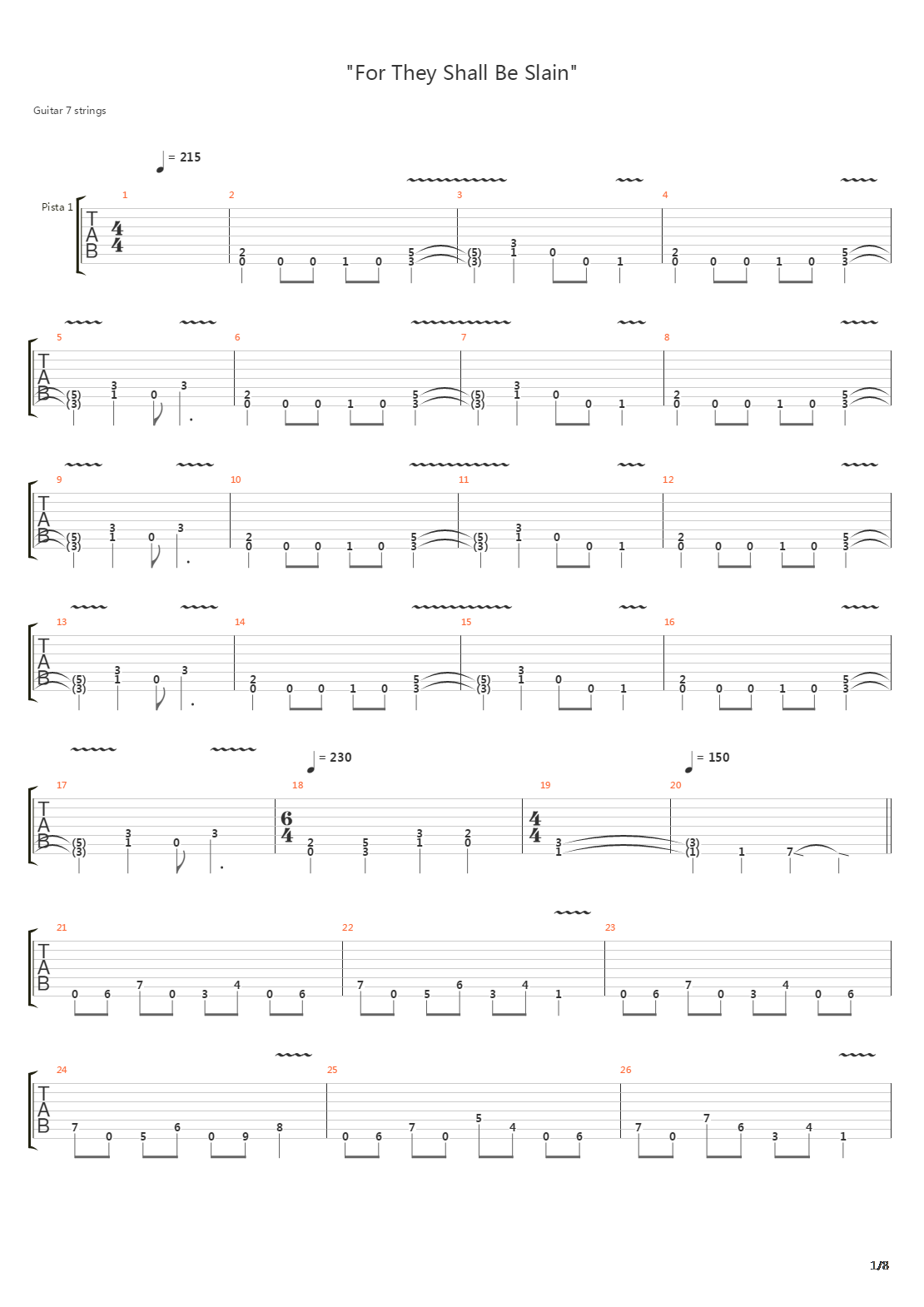 For They Shall Be Slain吉他谱