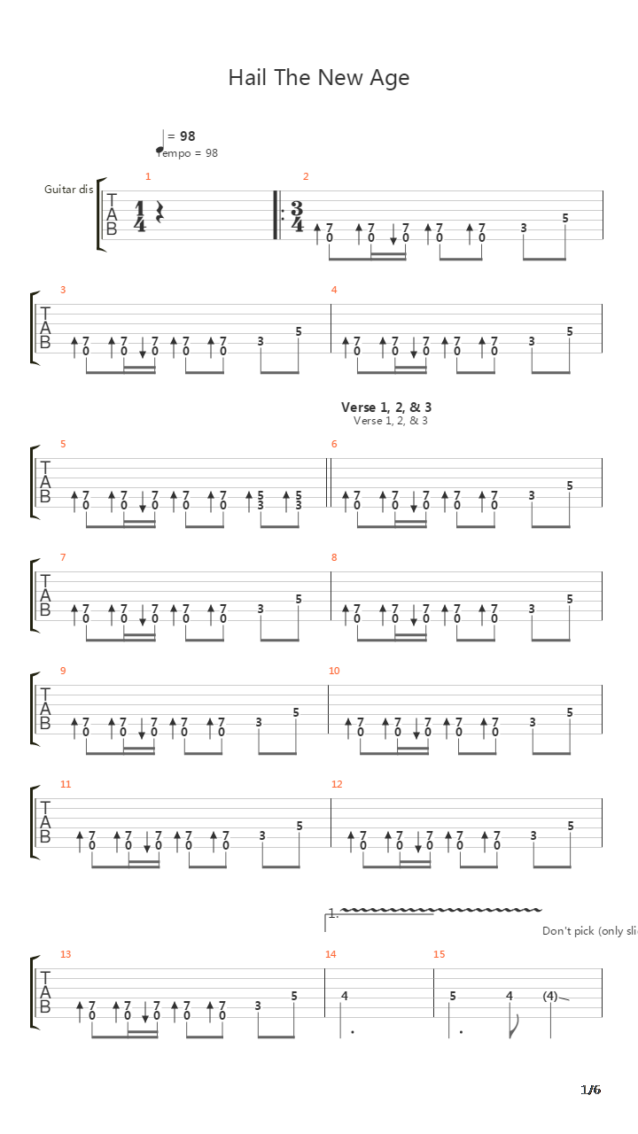 Hail The New Age吉他谱