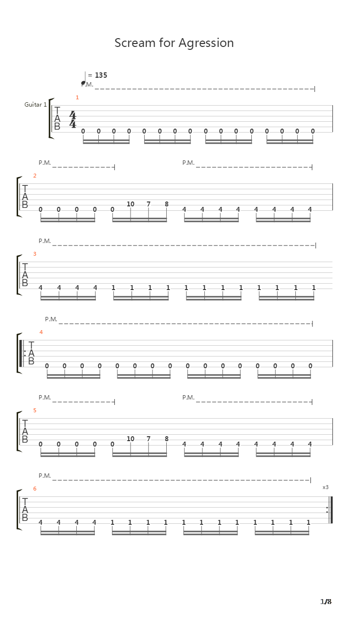 Scream Forth Aggression吉他谱