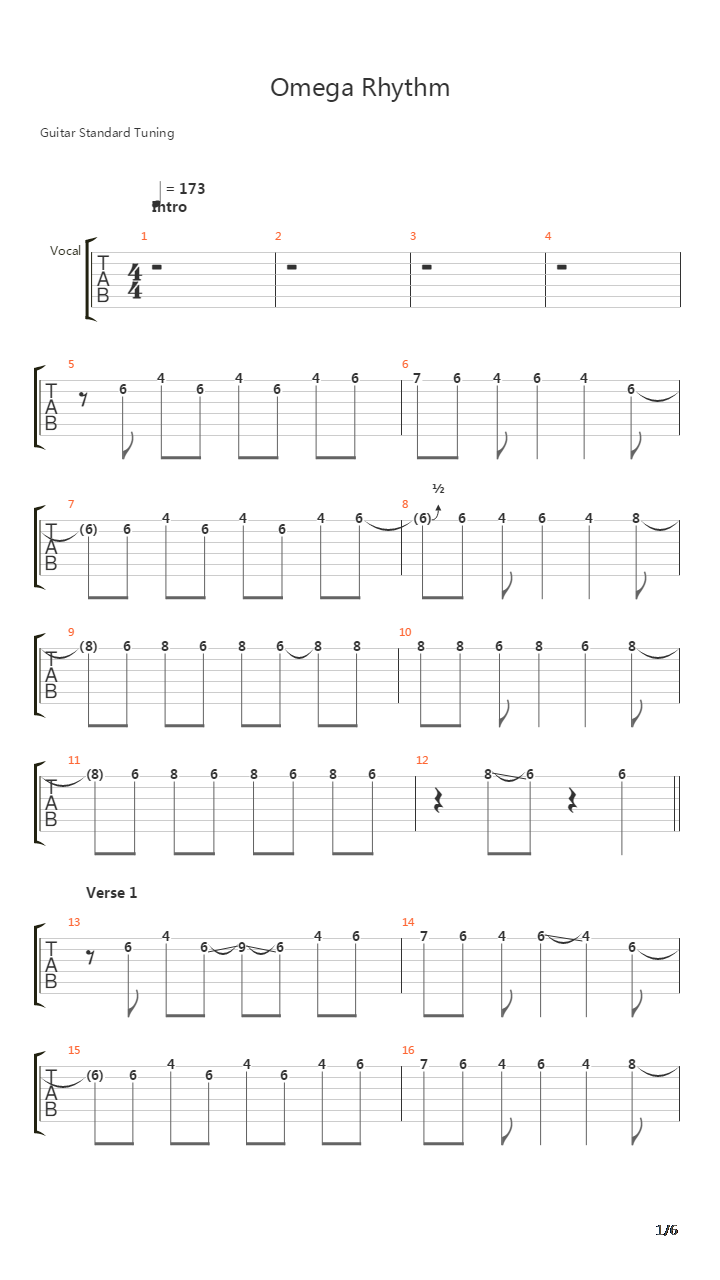 Omega Rhythm吉他谱