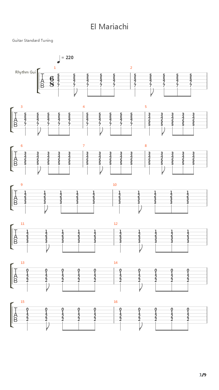 El Mariachi吉他谱