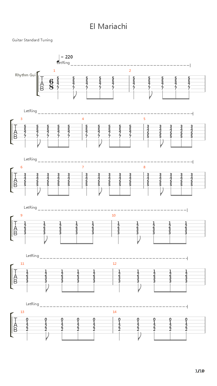 El Mariachi吉他谱