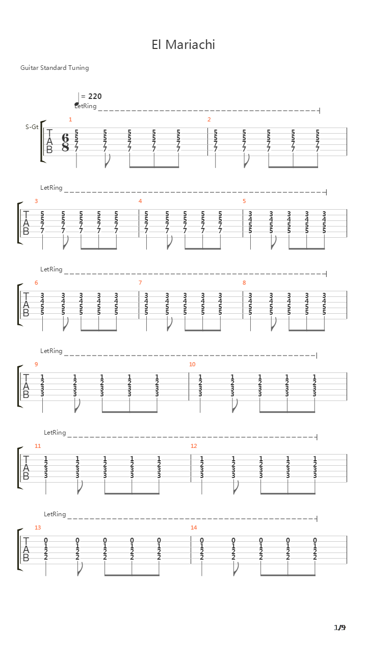 El Mariachi吉他谱