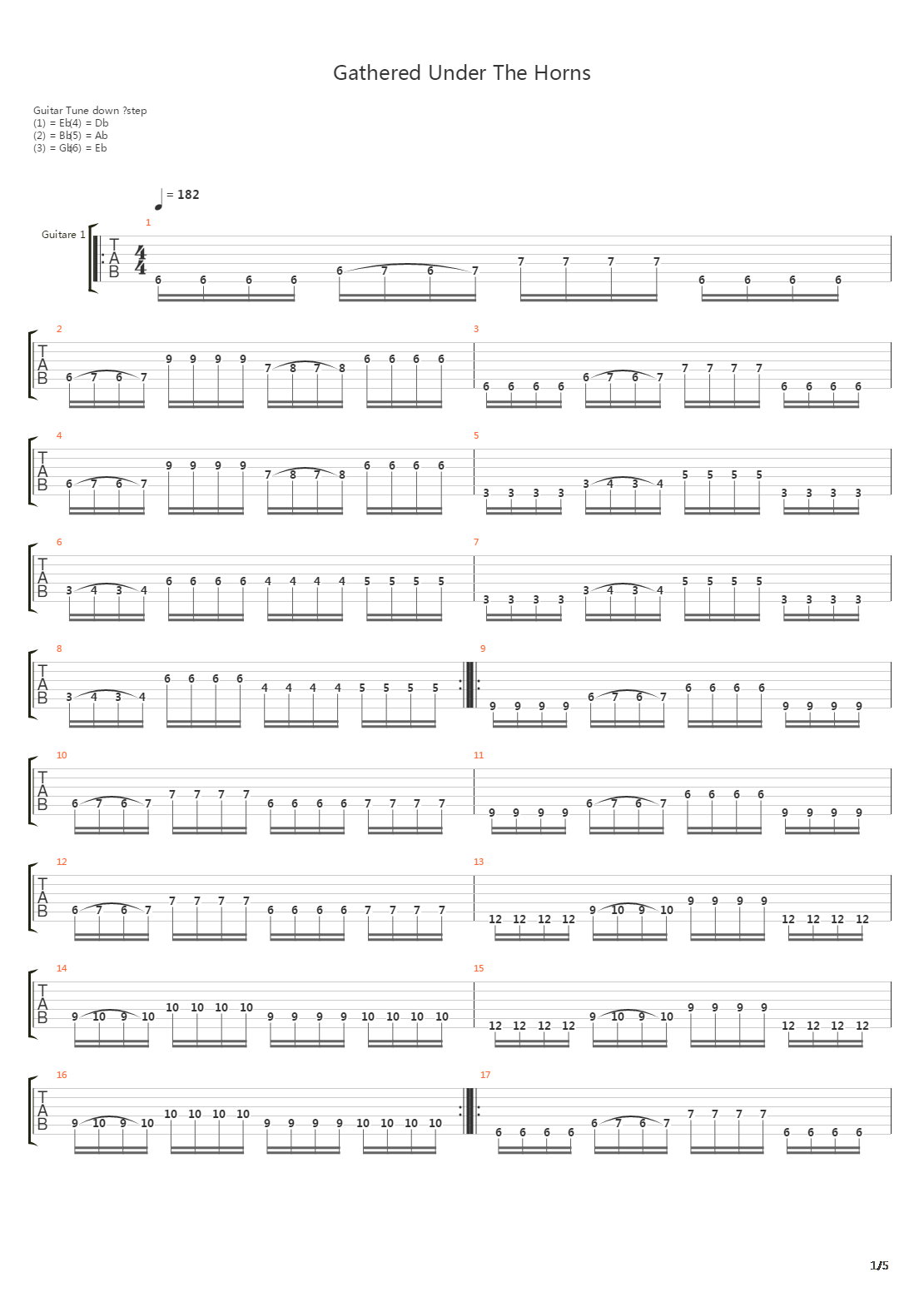 Gathered Under The Horns吉他谱