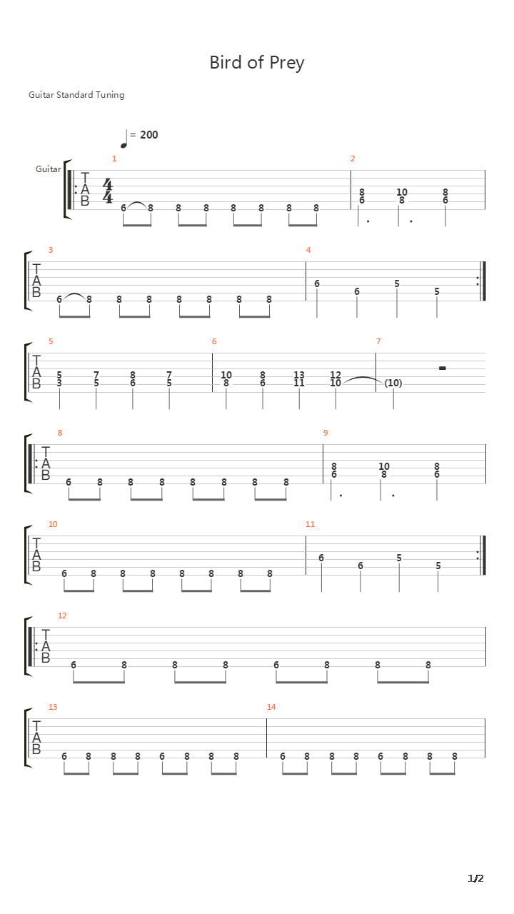 Bird Of Prey吉他谱