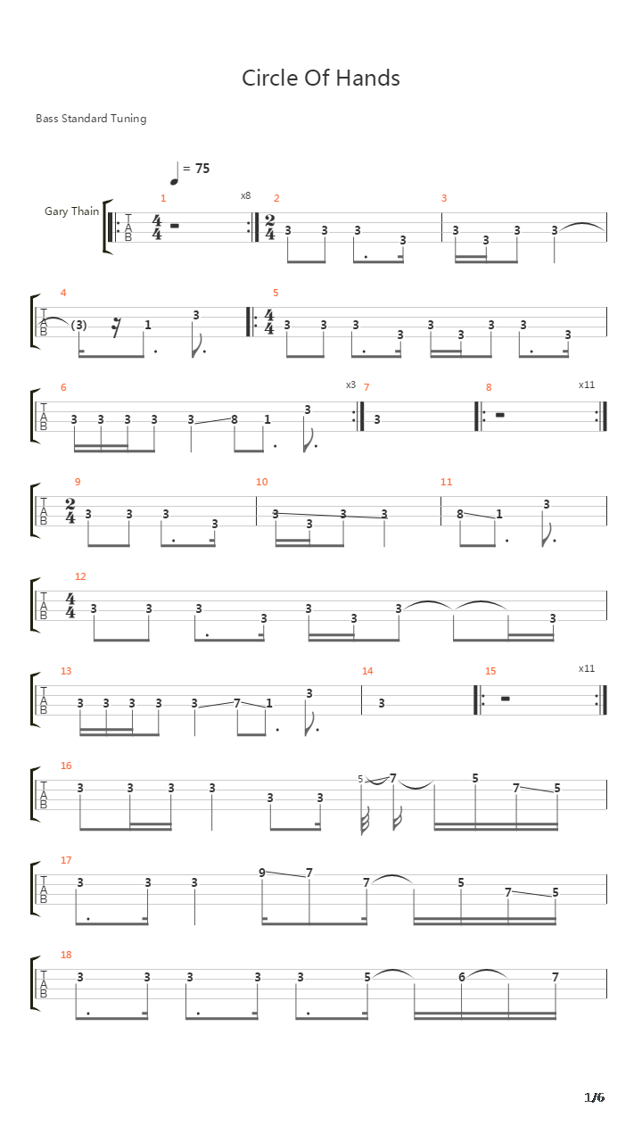 Circle Of Hands吉他谱