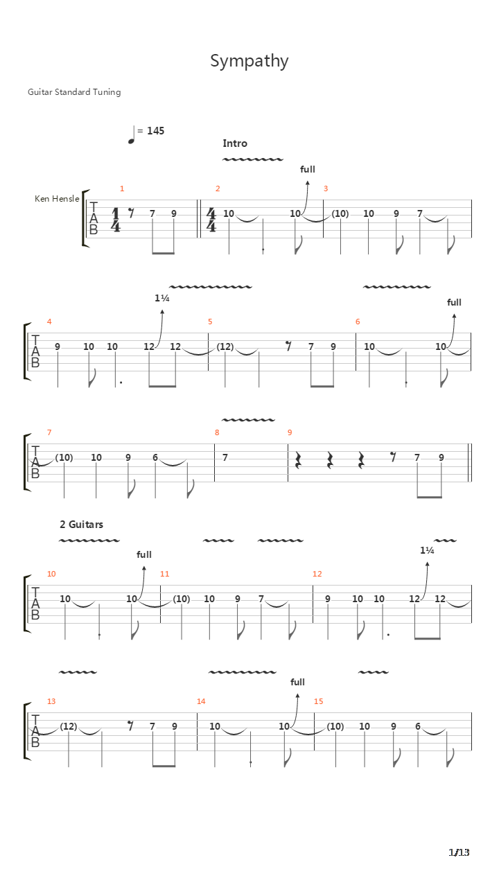 Sympathy吉他谱