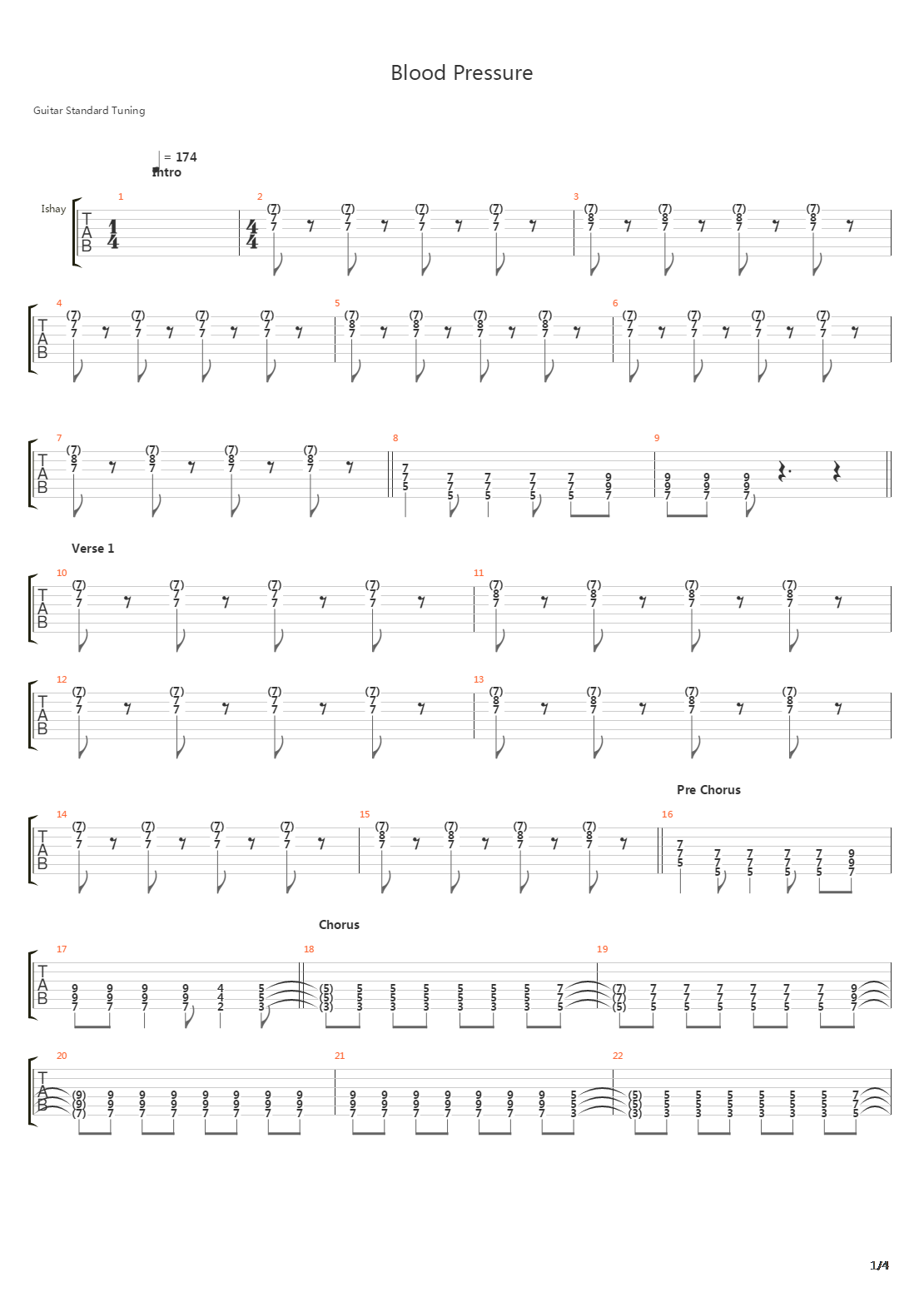 Blood Pressure吉他谱