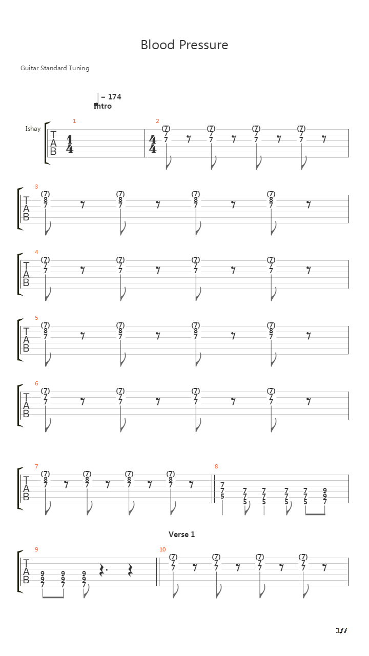 Blood Pressure吉他谱