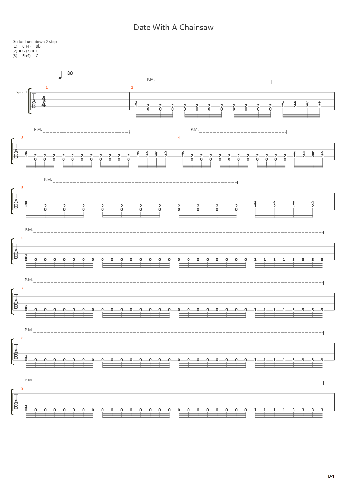 Date With A Chainsaw吉他谱