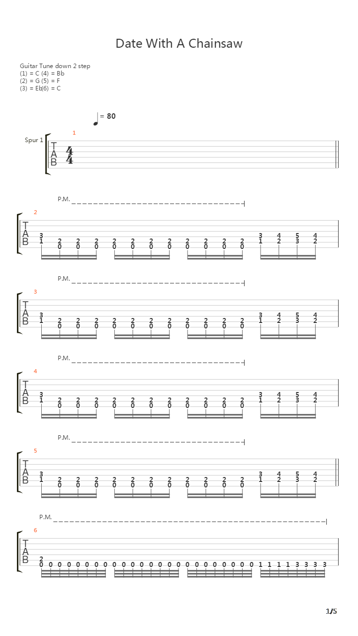 Date With A Chainsaw吉他谱
