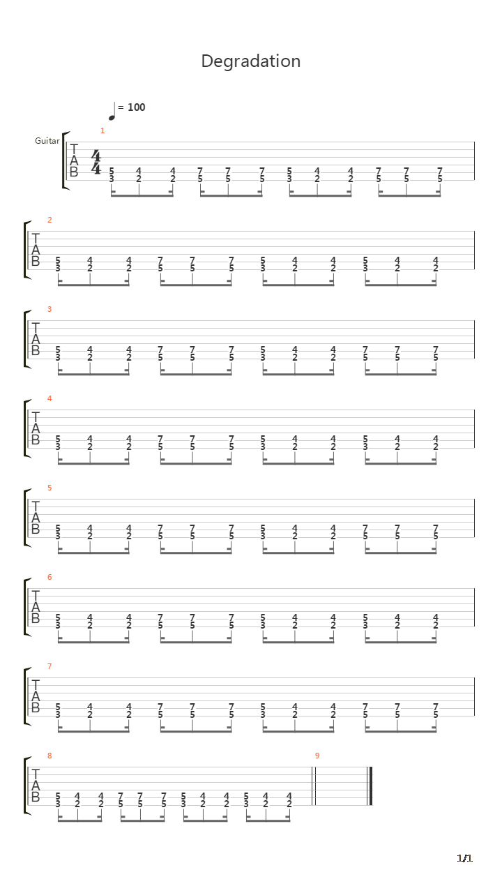 Degradation吉他谱