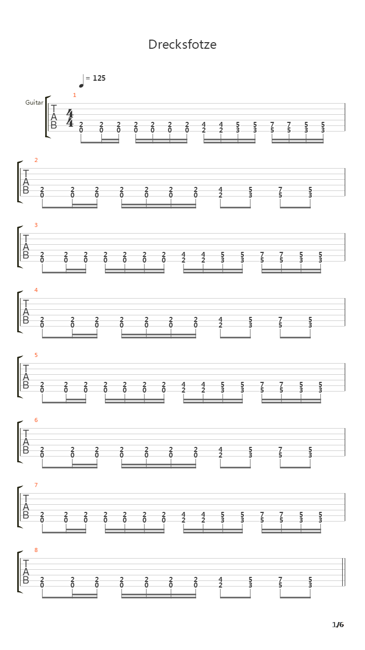 Drecksfotze吉他谱