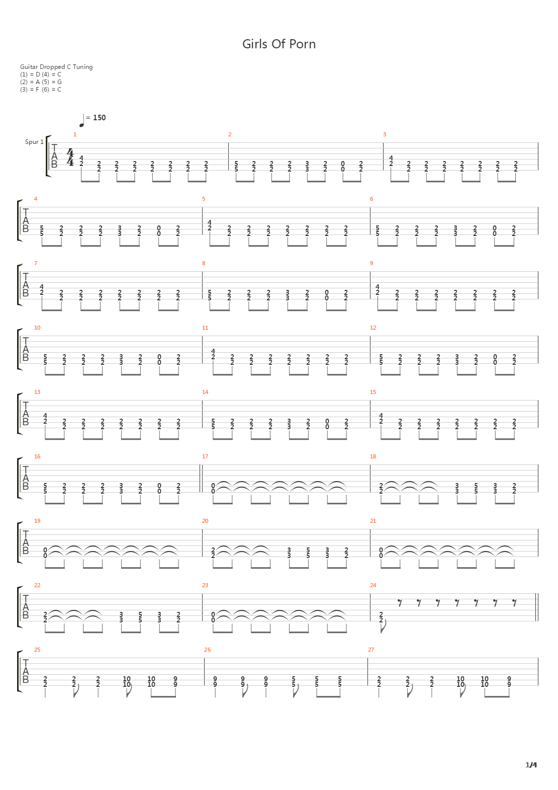 Girls Of Porn吉他谱