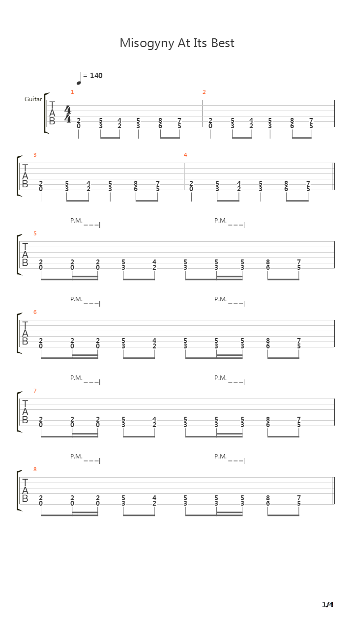 Misogyny At Its Best吉他谱