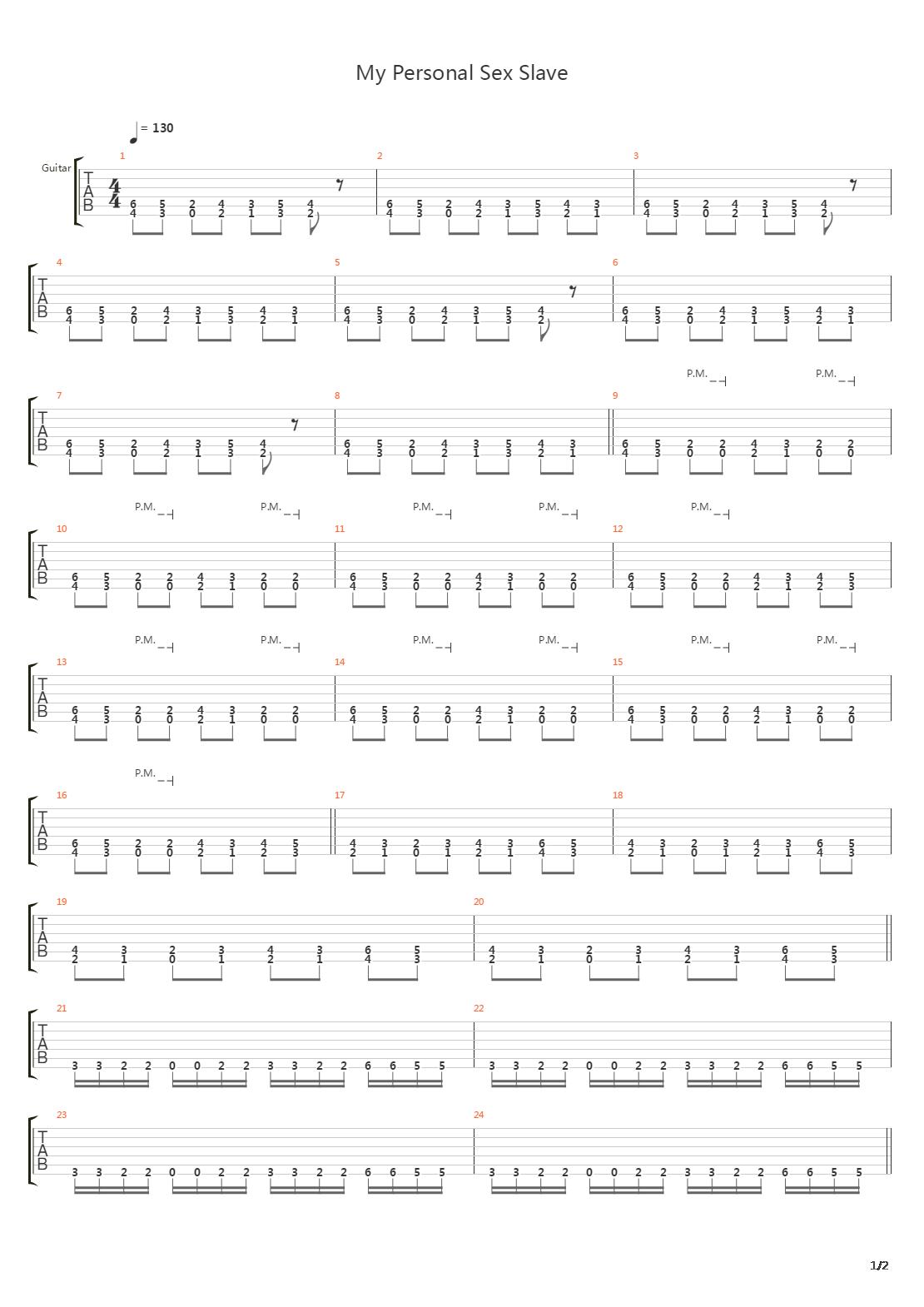 My Personal Sex Slave吉他谱