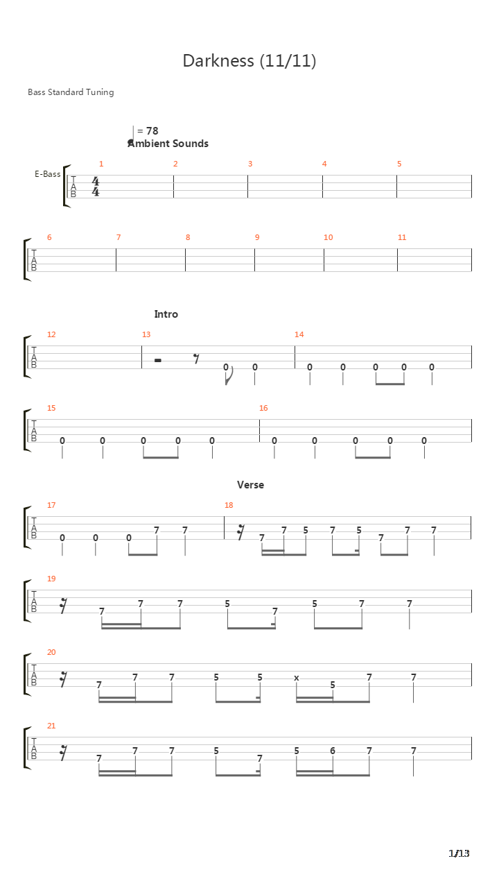 Darkness 11-11吉他谱