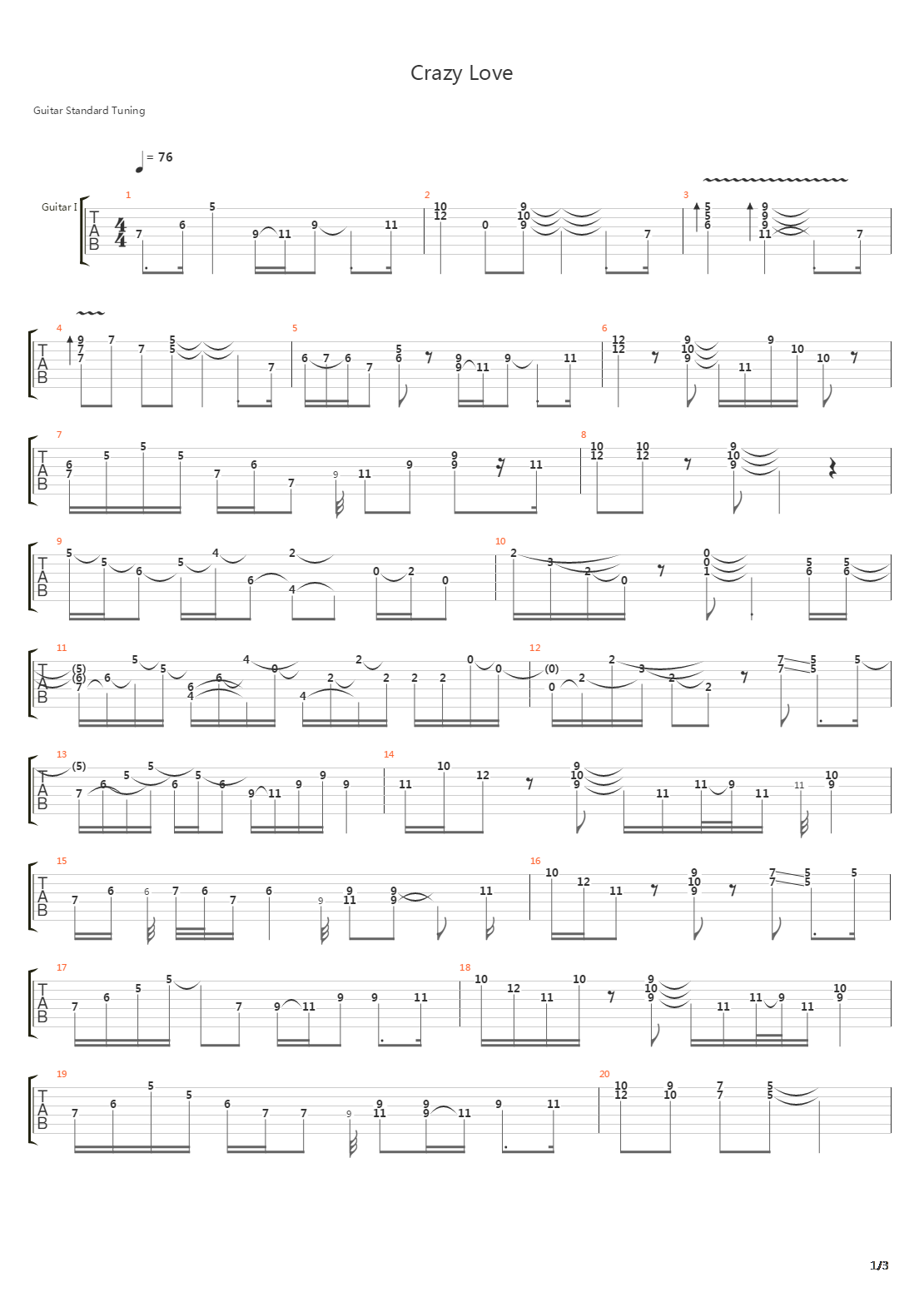 Crazy Love吉他谱