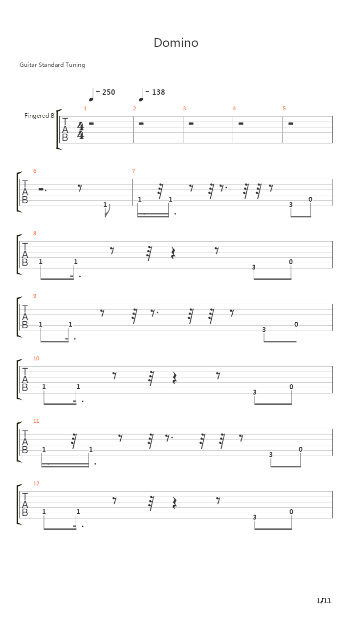 Domino吉他谱