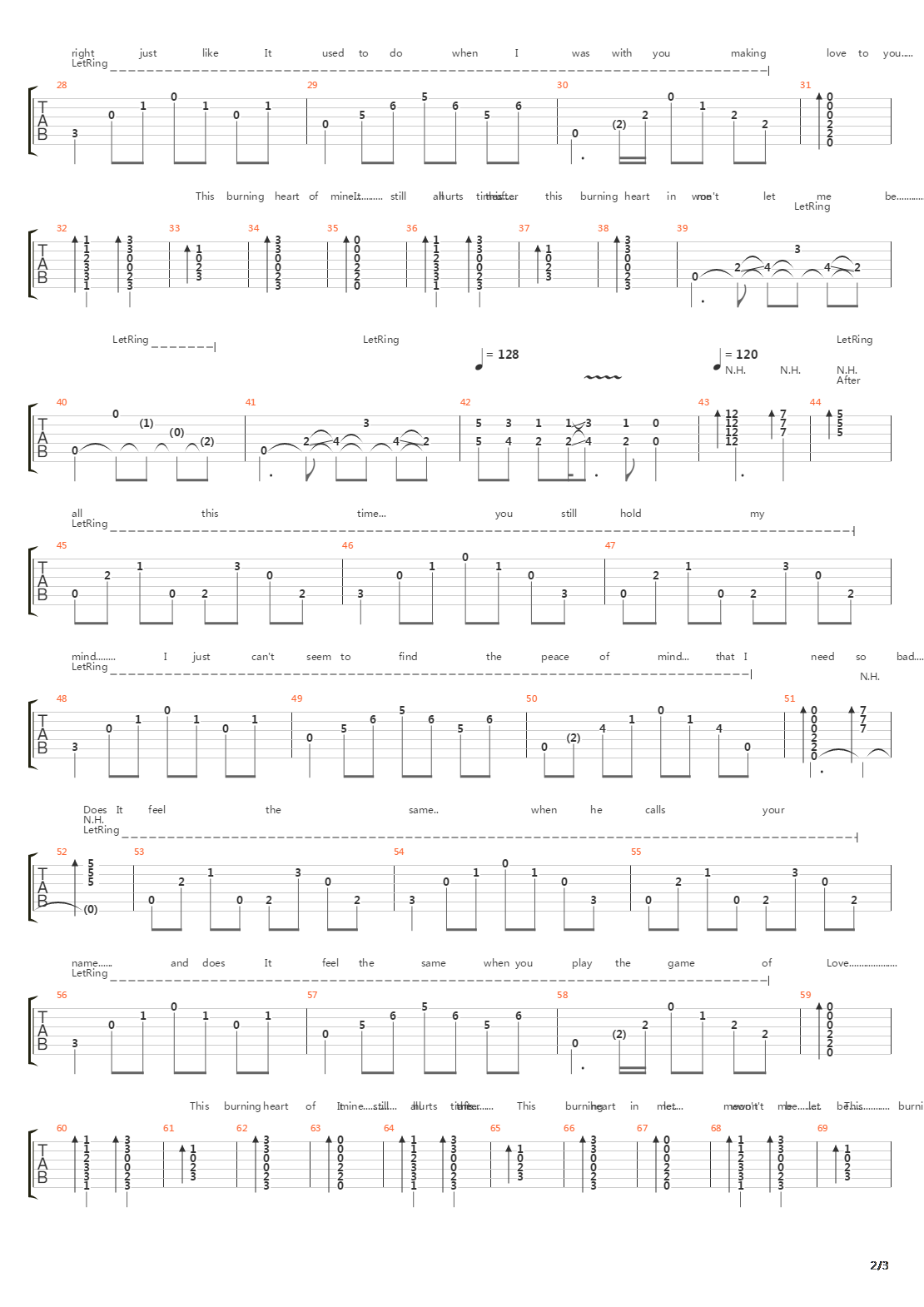 Burning Heart吉他谱