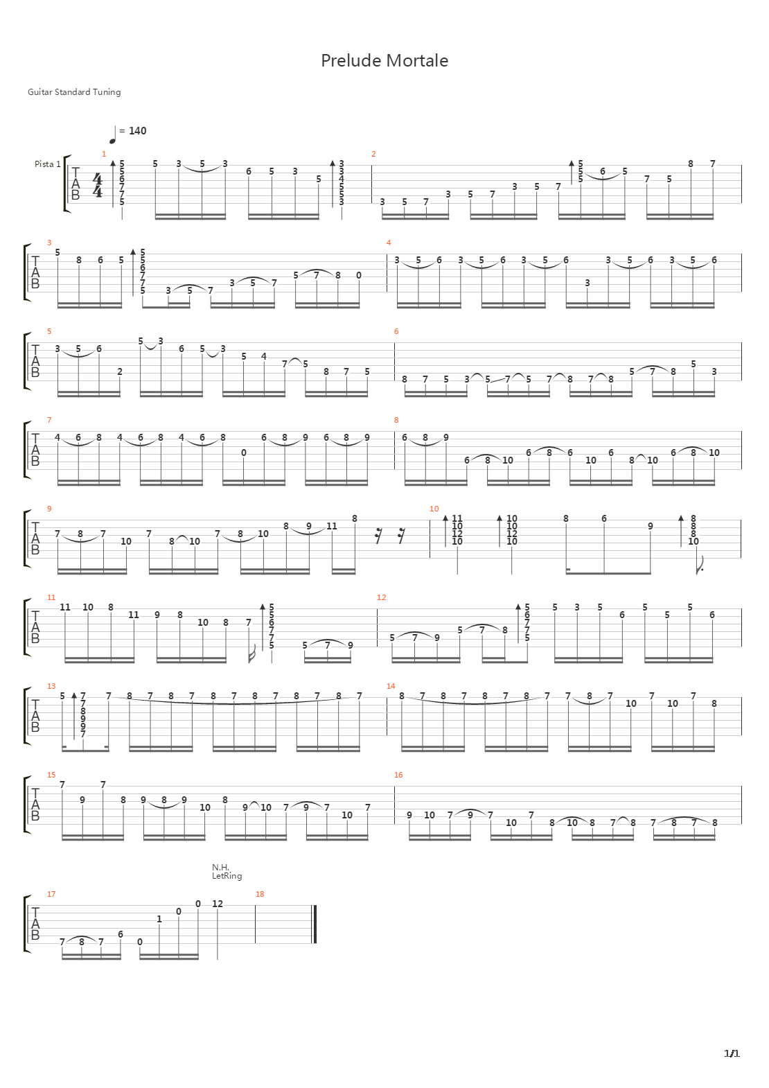 Prelude Mortale吉他谱