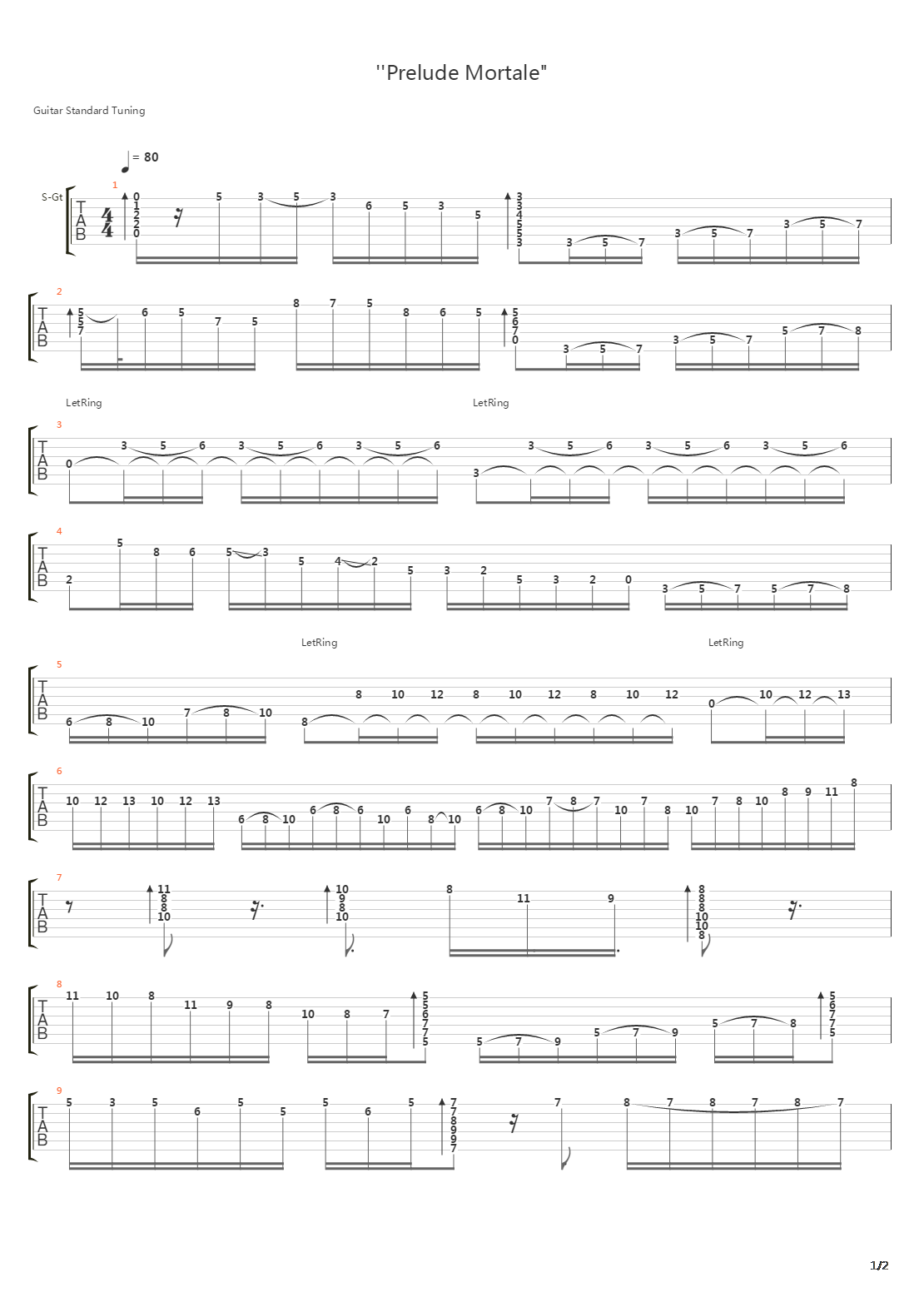 Prelude Mortale吉他谱