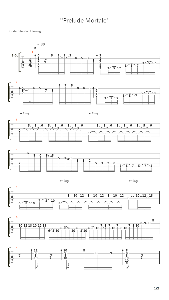 Prelude Mortale吉他谱