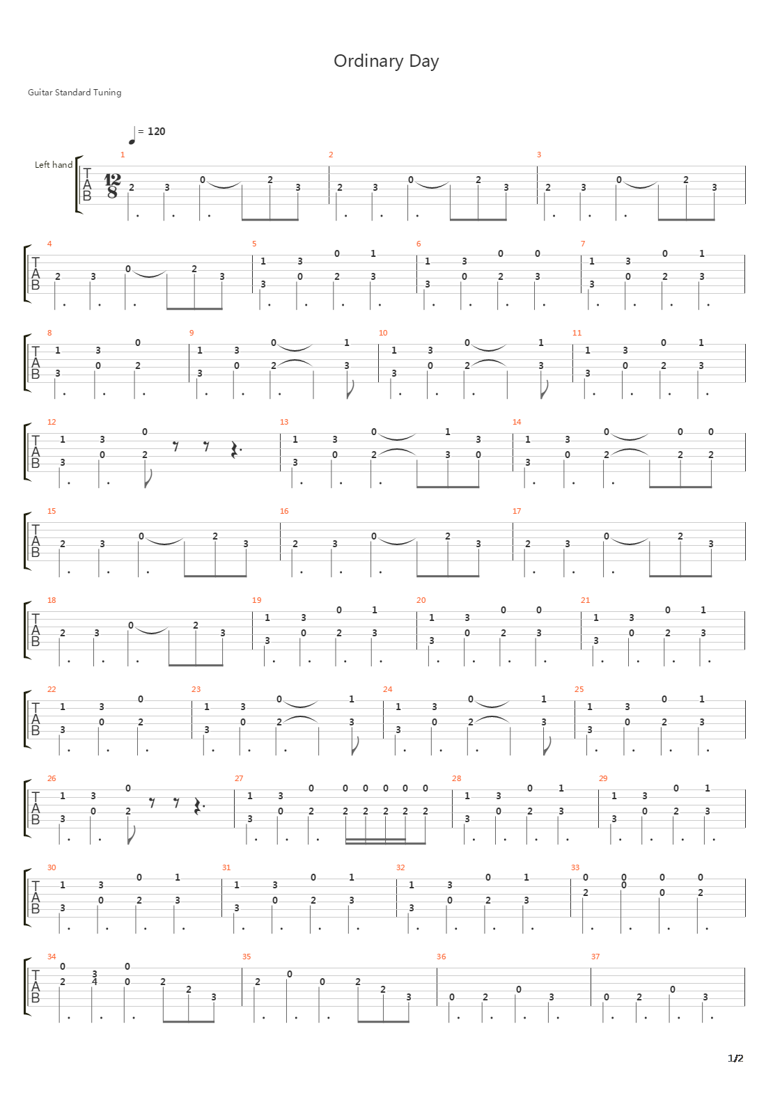 Ordinary Day吉他谱