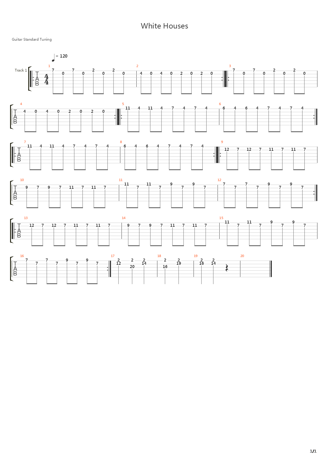 White Houses吉他谱