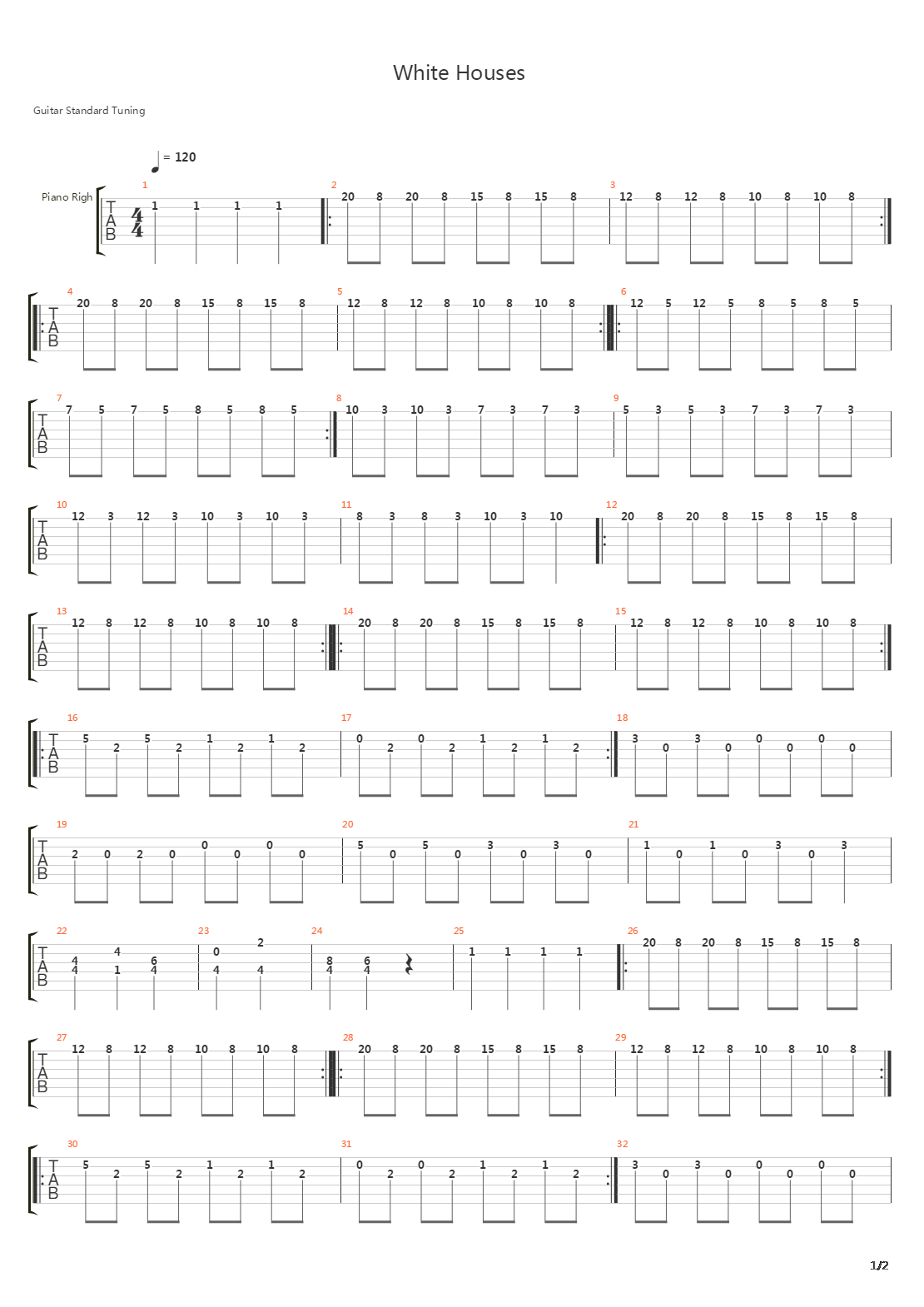 White Houses吉他谱