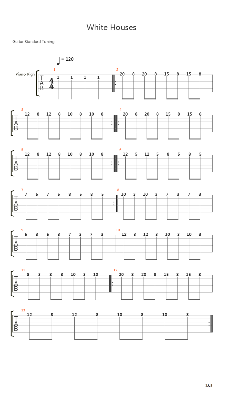 White Houses吉他谱