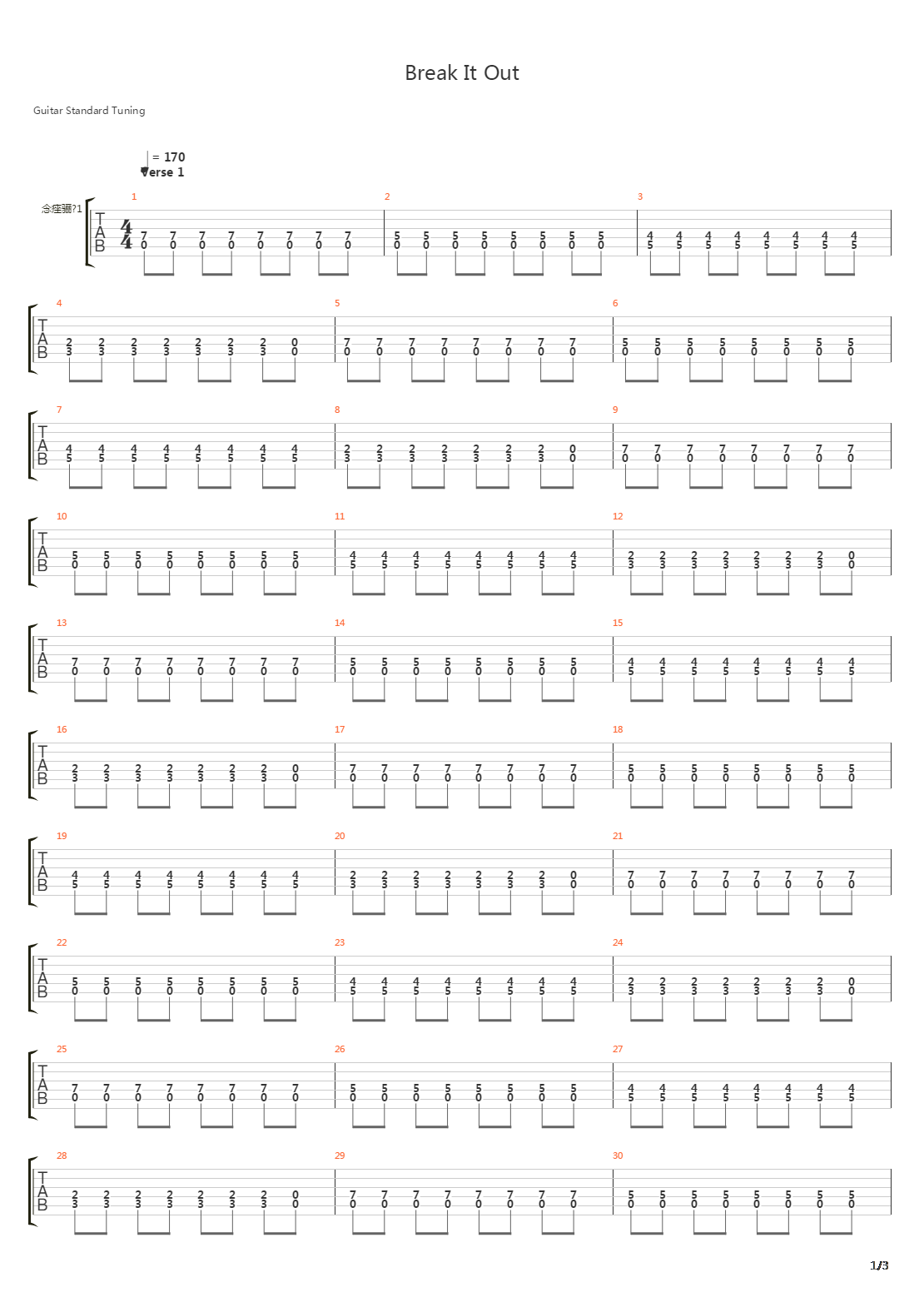 Break It Out吉他谱