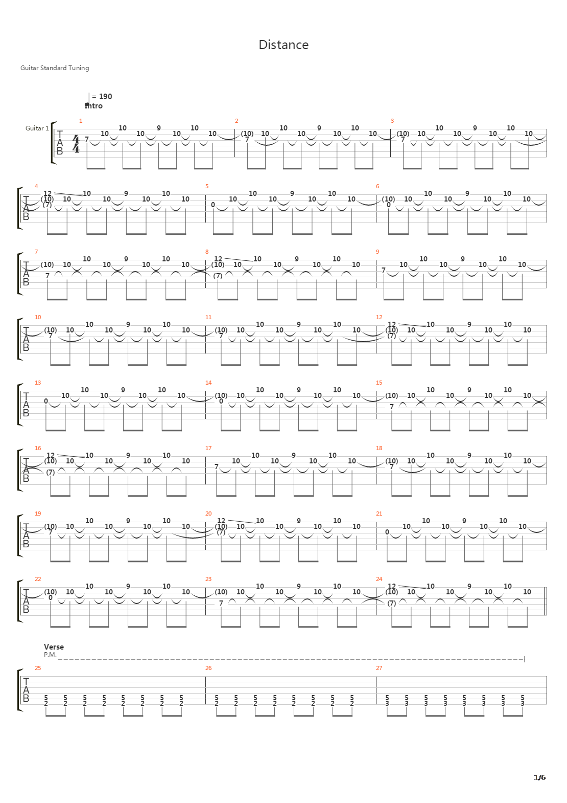 Distance吉他谱
