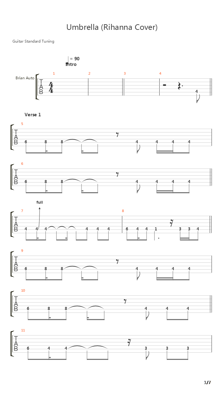 Umbrella吉他谱