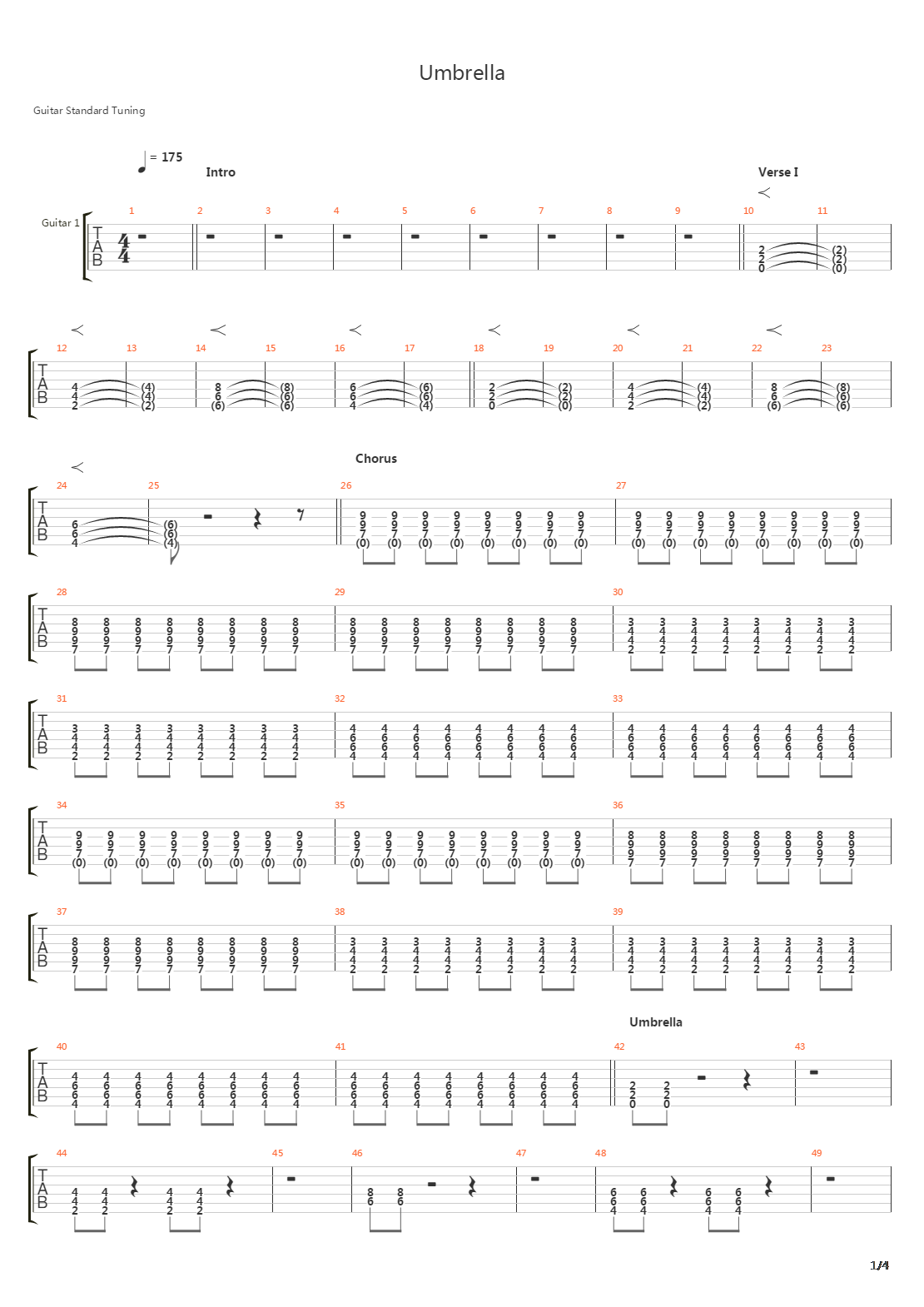 Umbrella吉他谱