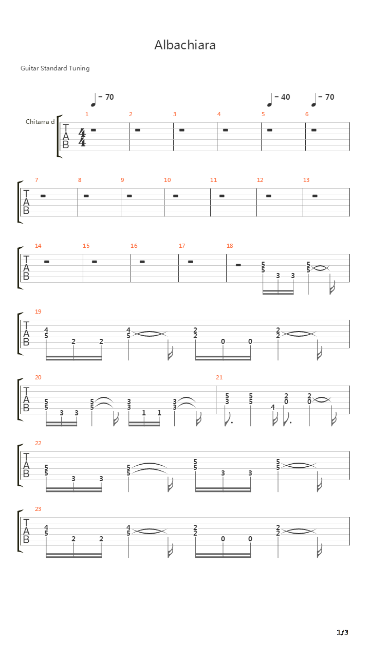 Albachiara吉他谱