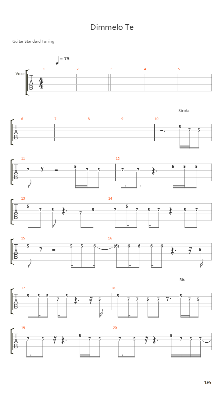 Dimmelo Te吉他谱