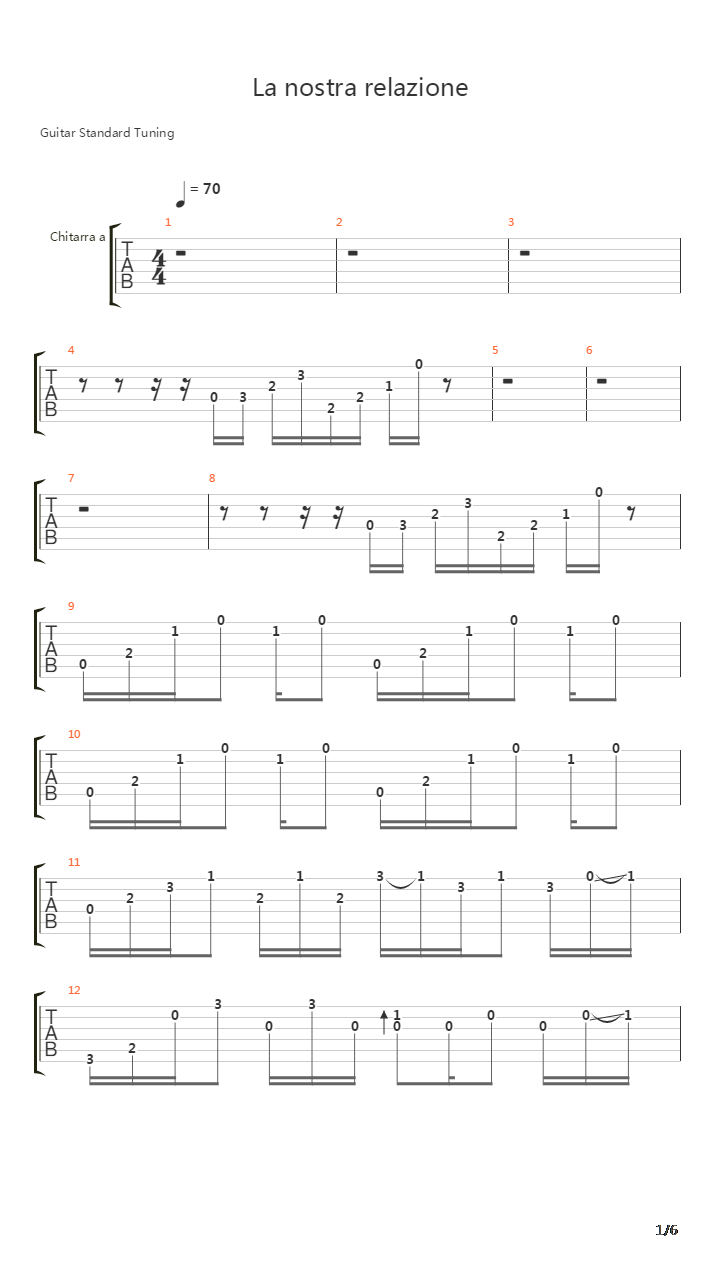 La Nostra Relazione吉他谱