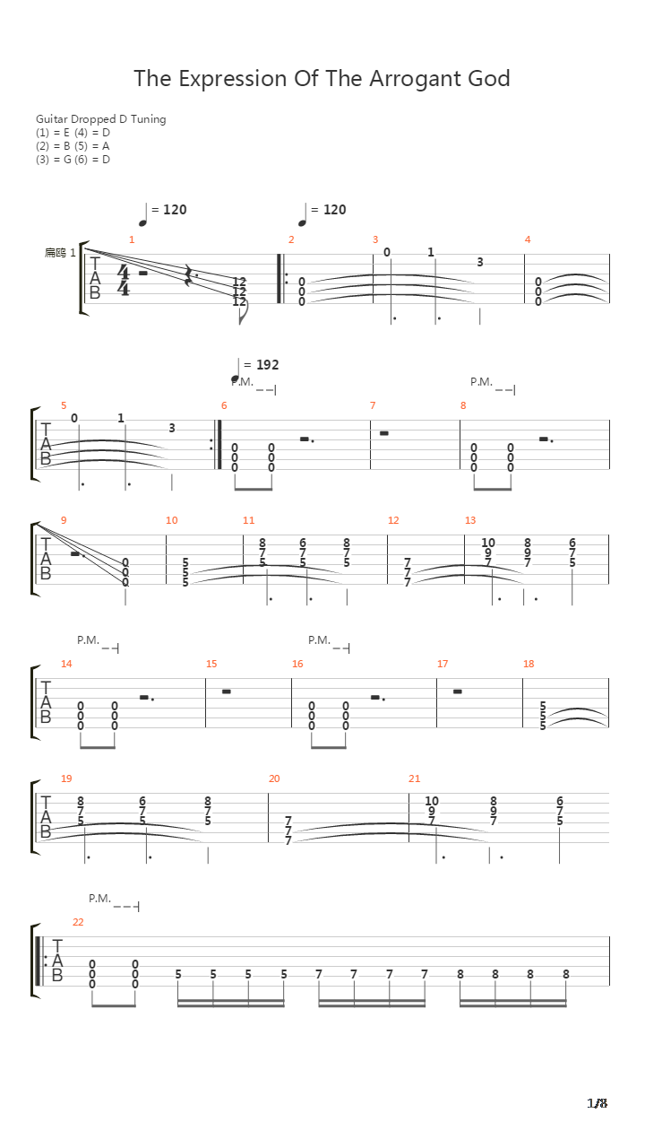 Expression Of The Arrogant God吉他谱