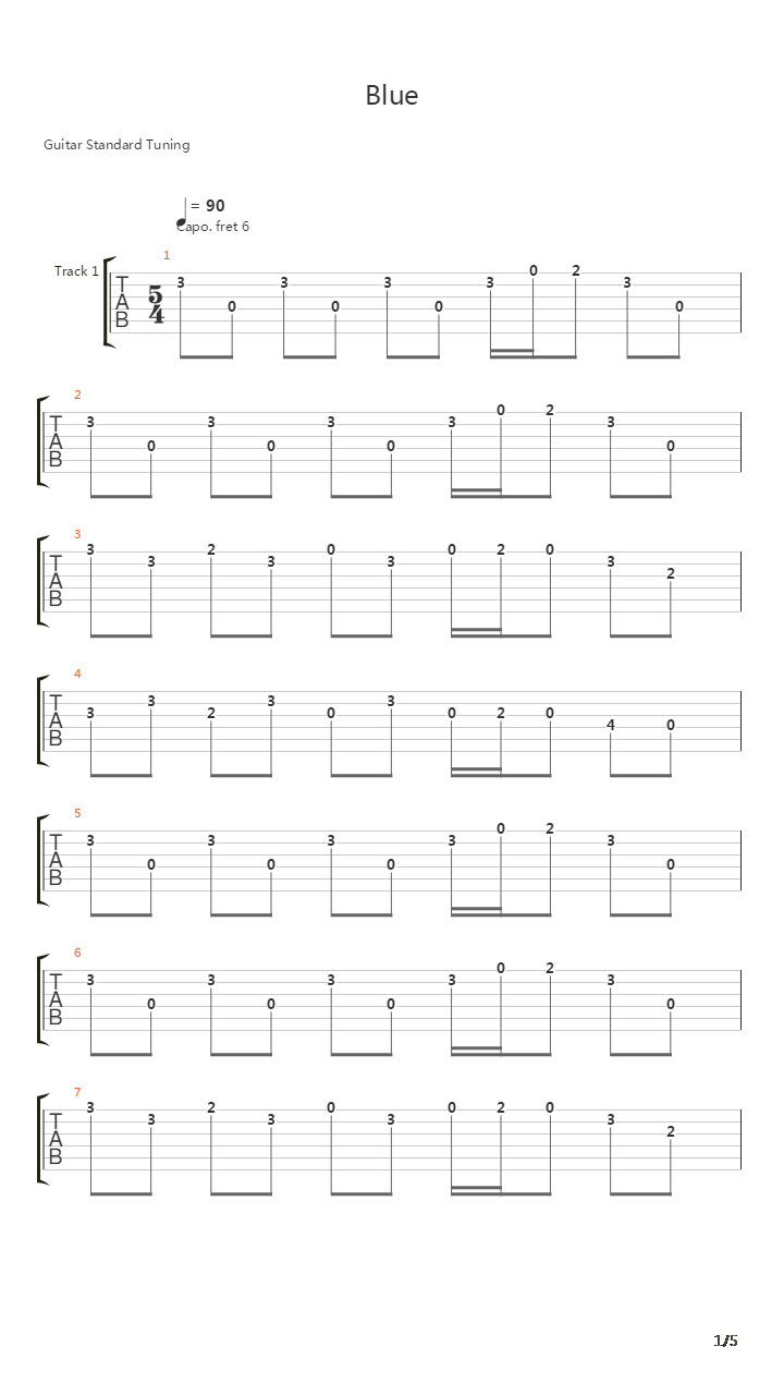 Blue吉他谱