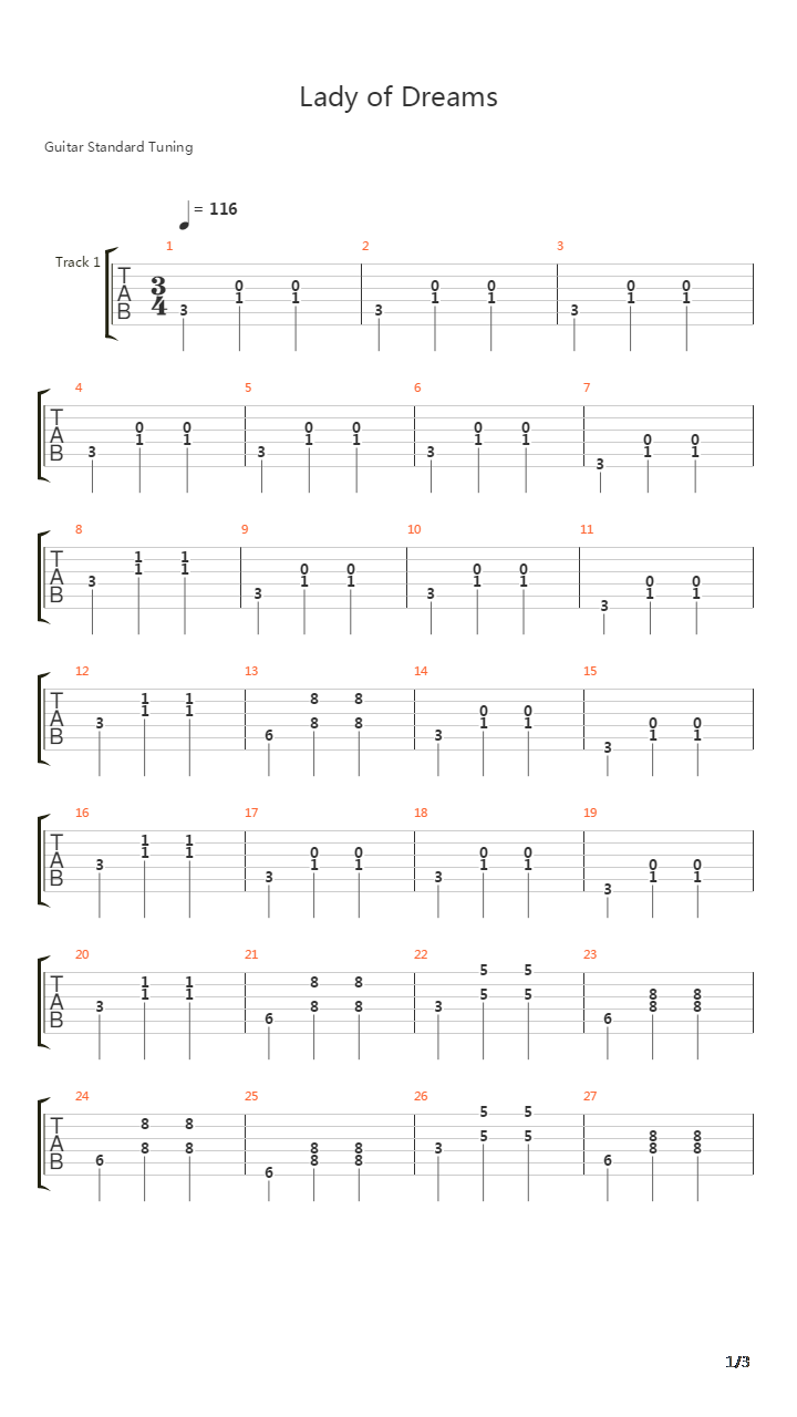 Lady Of Dreams吉他谱