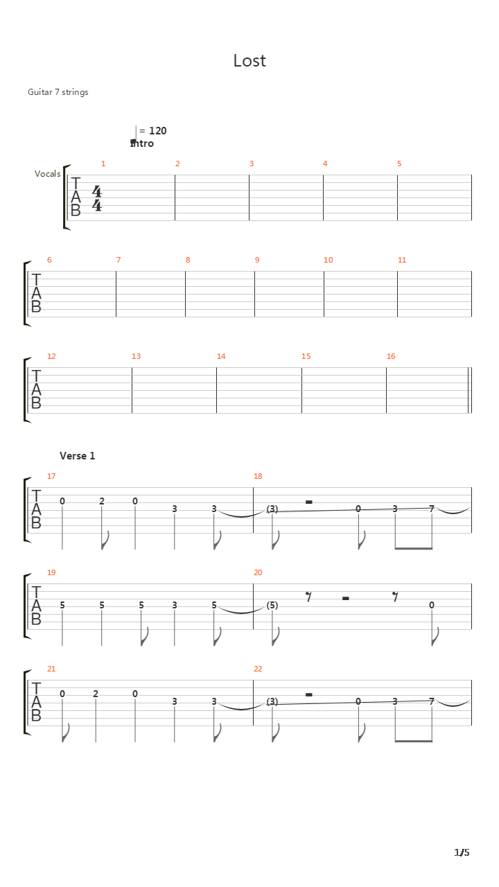Lost吉他谱