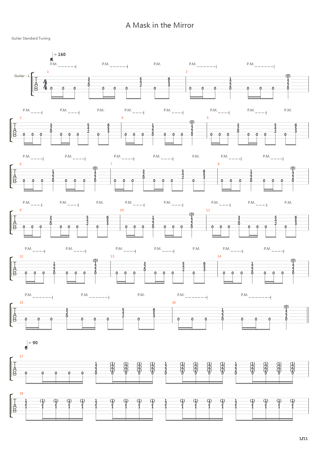 A Mask In The Mirror吉他谱