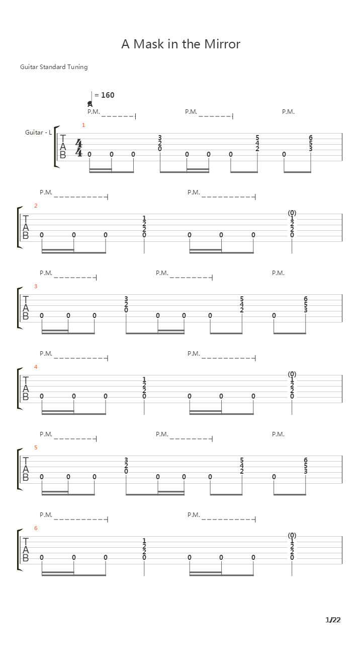 A Mask In The Mirror吉他谱