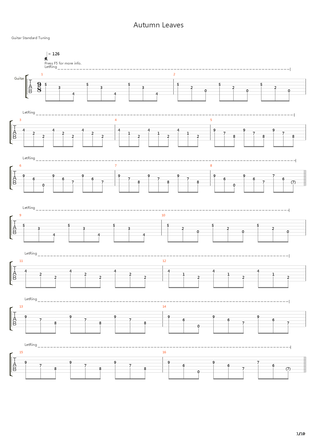 Autumn Leaves吉他谱