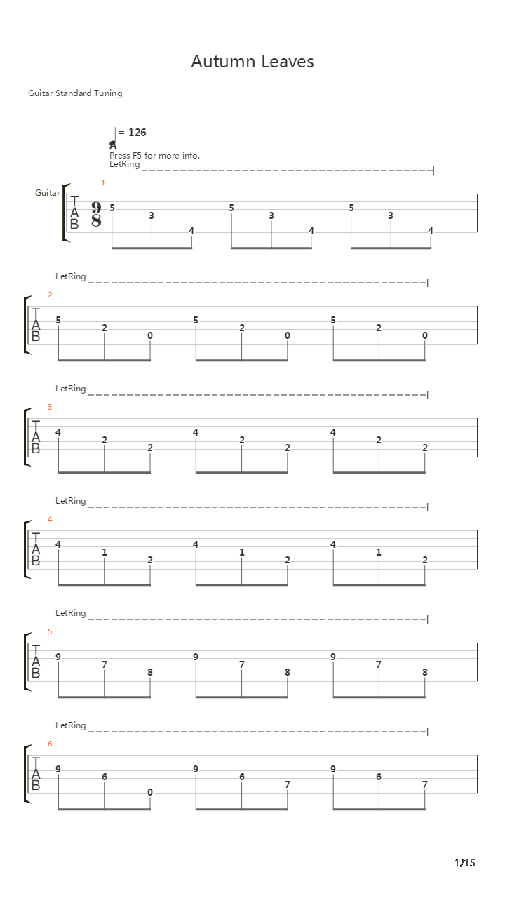 Autumn Leaves吉他谱