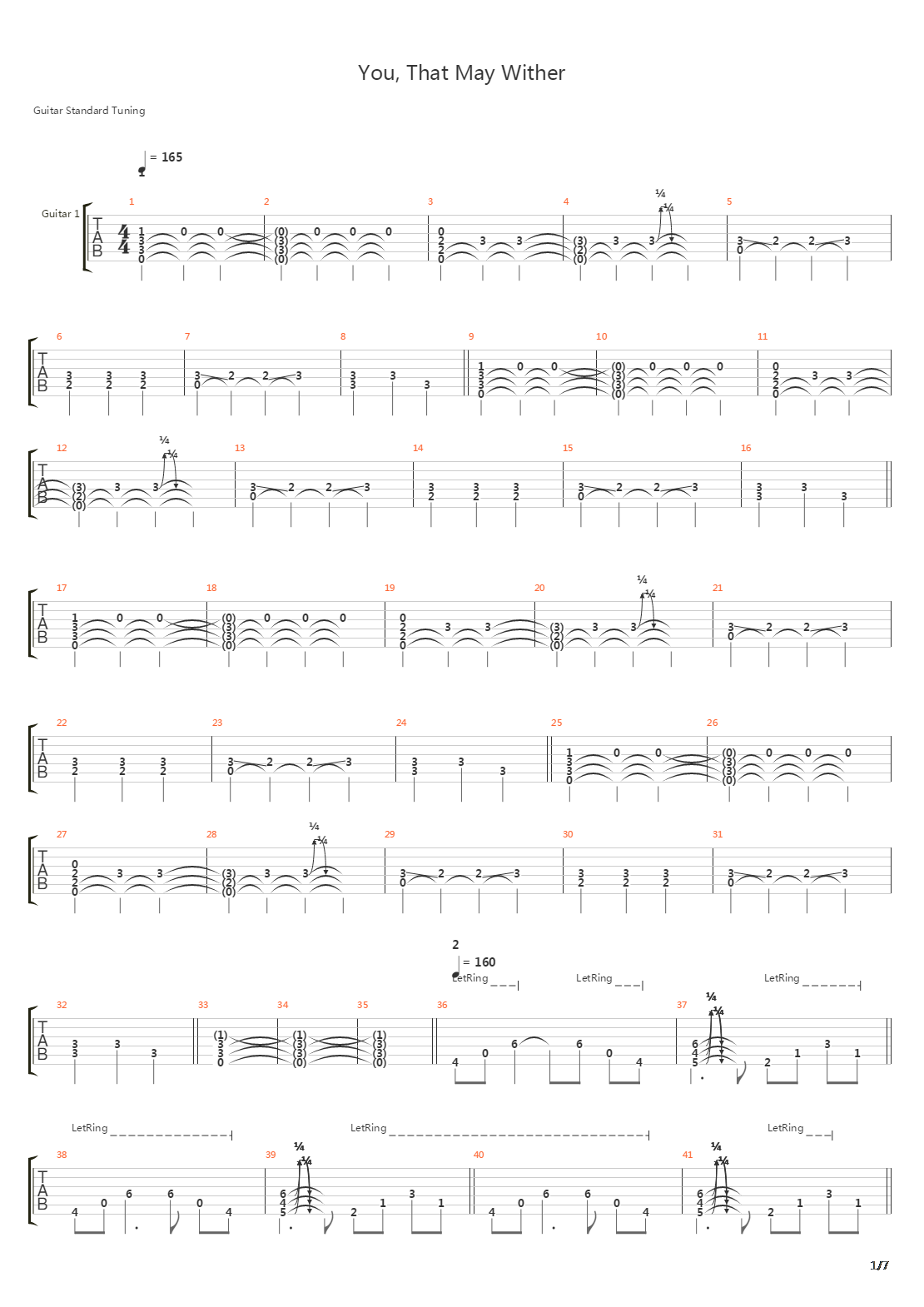You That May Wither吉他谱